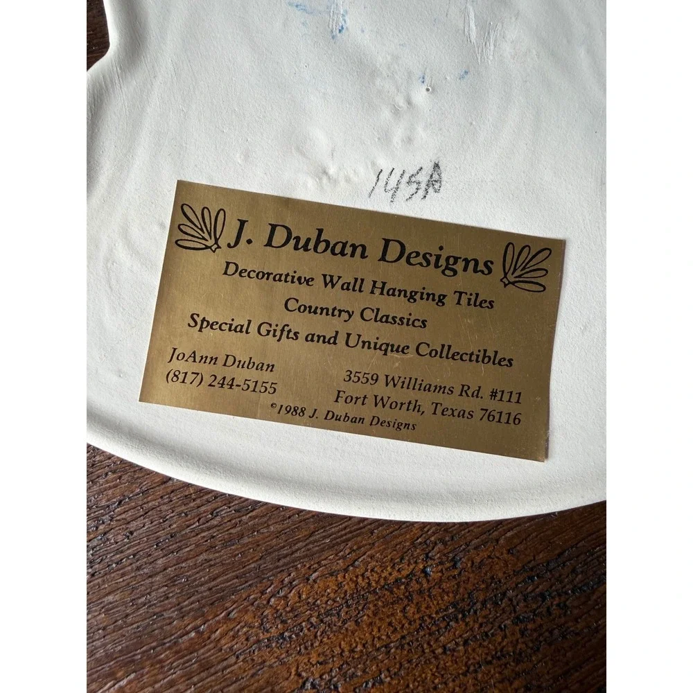 J. Duban Designs Rocking Horse Wall Hanging Tile A Child Is A Gift From God 1988